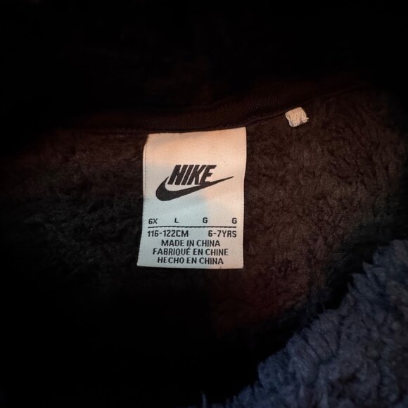NIKE Cozy Faux Fur Fleece Set Girls 6-7 6X NWT Black Sweat Suit NEW Pants Hoodie - Picture 6 of 16